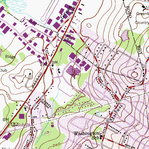 Topographic Map of Essex-Passaic Industrial Park, NJ