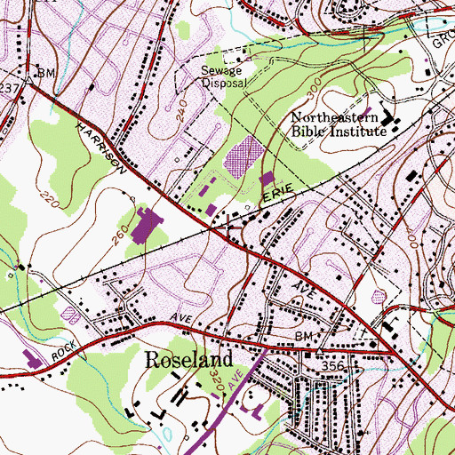 Topographic Map of Roseland Station, NJ
