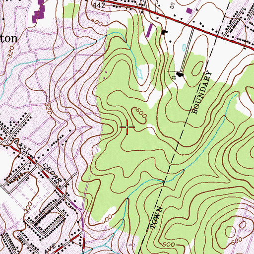 Topographic Map of East Hills Park, NJ