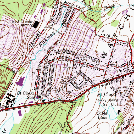 Topographic Map of Saint Cloud, NJ