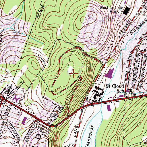 Topographic Map of Mayapple Hill, NJ