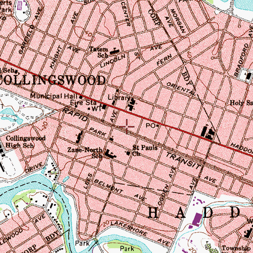 Topographic Map of Maple Avenue Station, NJ