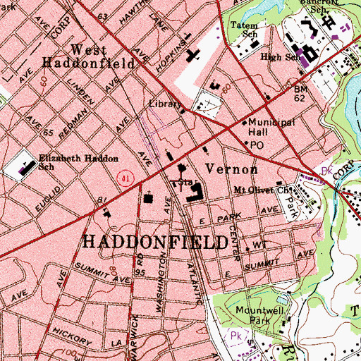 Topographic Map of Rosedale Avenue Station, NJ