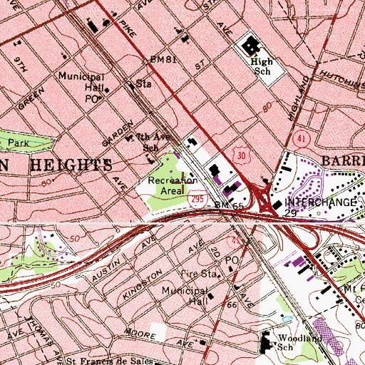 Topographic Map of Haddon Heights Park, NJ