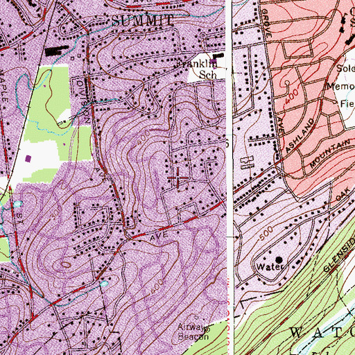 Topographic Map of Woodland Park, NJ