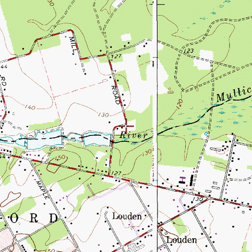 Topographic Map of Jaques Bridge, NJ