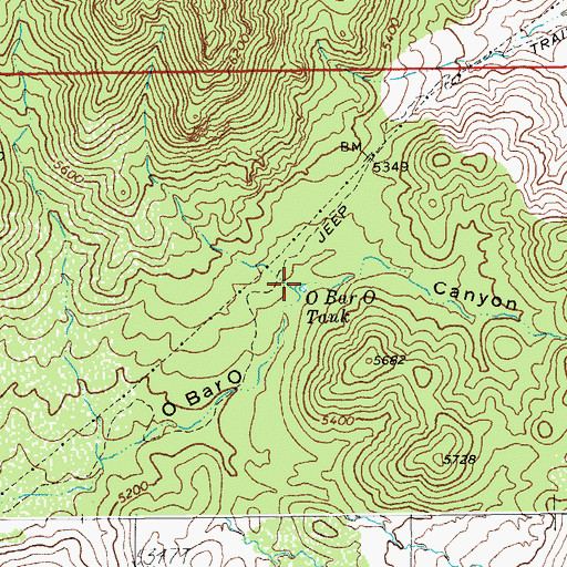 Topographic Map of O Bar O Tank, AZ