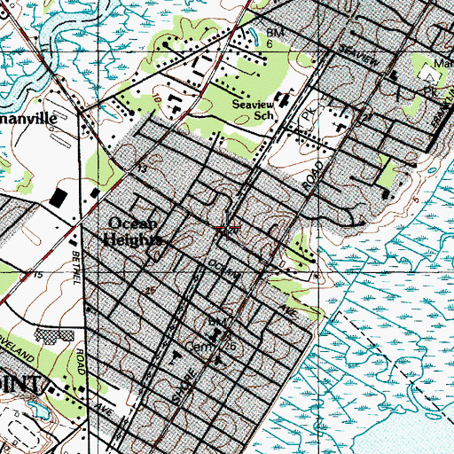 Topographic Map of Ocean Heights Station, NJ