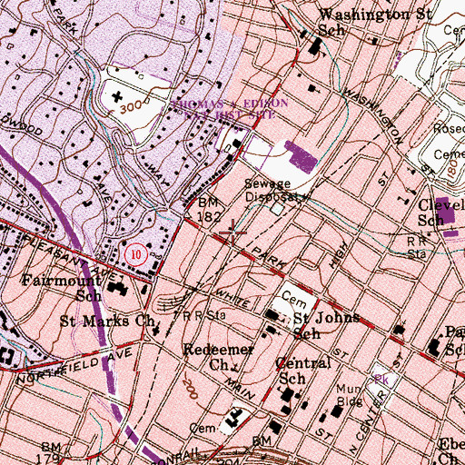 Topographic Map of Llewellyn Station, NJ