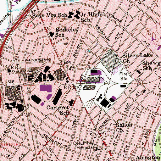 Topographic Map of Bloomfield Station, NJ