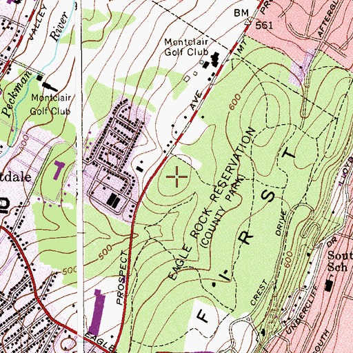 Topographic Map of Stony Hill, NJ