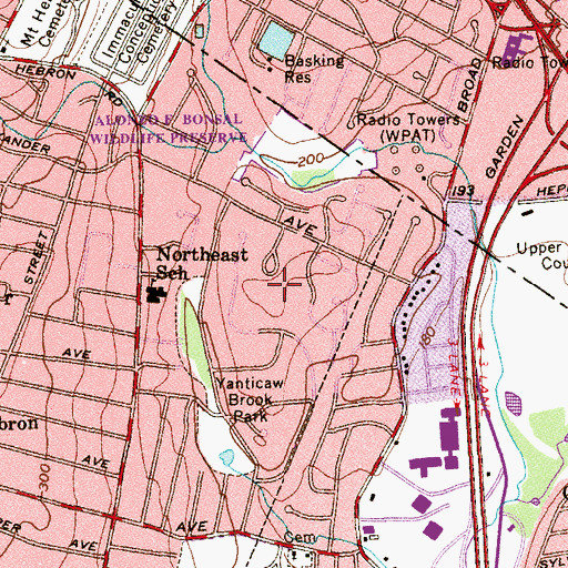 Topographic Map of Tuers Park, NJ