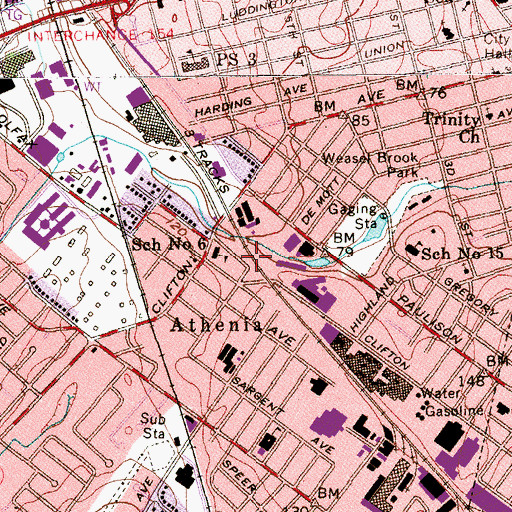 Topographic Map of Clifton Station, NJ