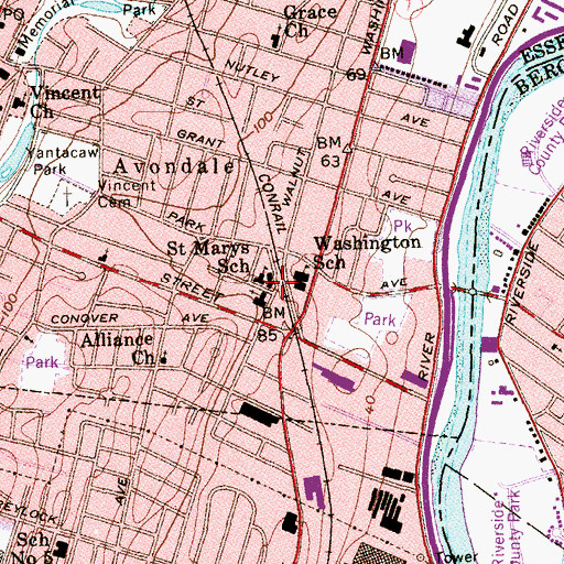 Topographic Map of Walnut Street Station, NJ