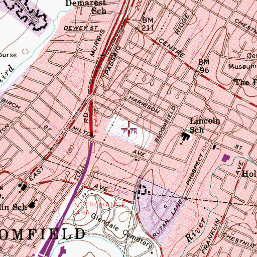 Topographic Map of Demuro Park, NJ