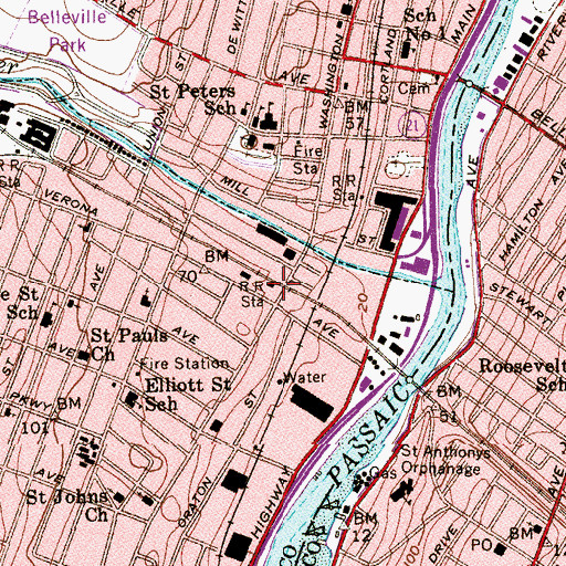 Topographic Map of North Newark Station, NJ