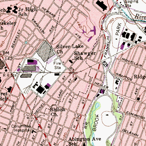 Topographic Map of Silver Lake Station, NJ