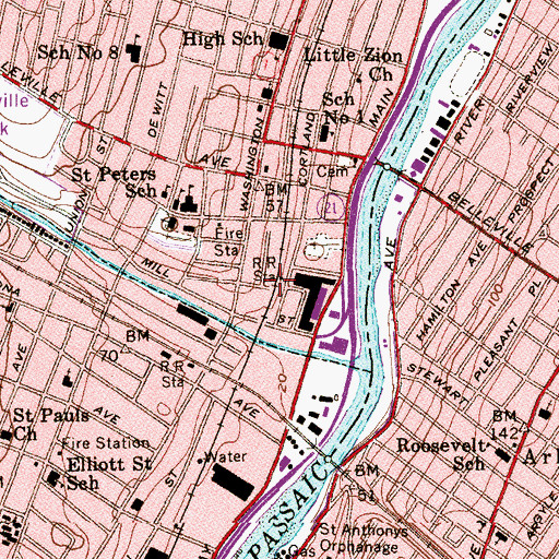 Topographic Map of Cleveland Street Station, NJ