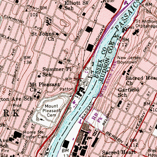 Topographic Map of Riverside Station, NJ