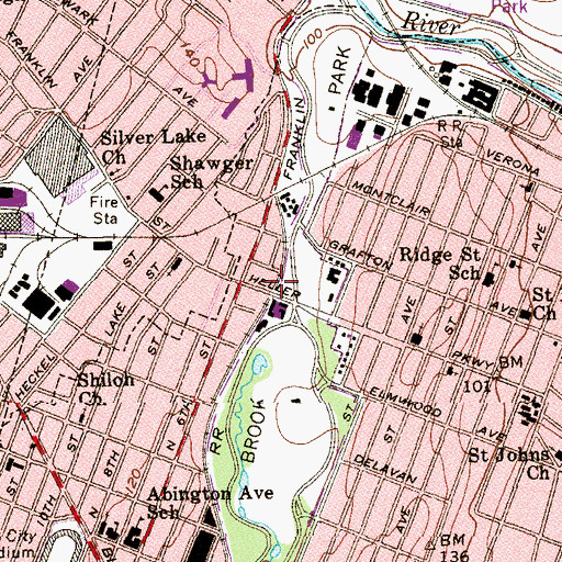 Topographic Map of Heller Parkway Station, NJ