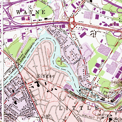 Topographic Map of Fern River Park, NJ