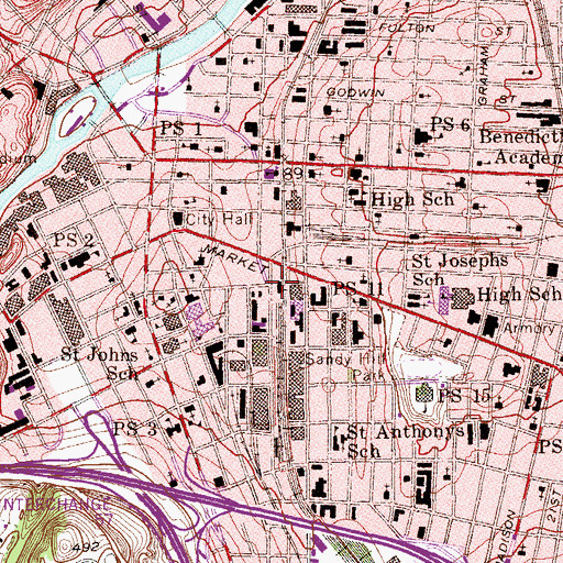 Topographic Map of Paterson Station, NJ
