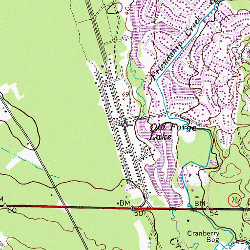 Topographic Map of Hampton Lakes, NJ