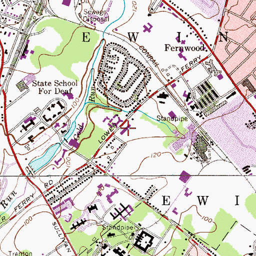 Topographic Map of Ferry Road Manor, NJ
