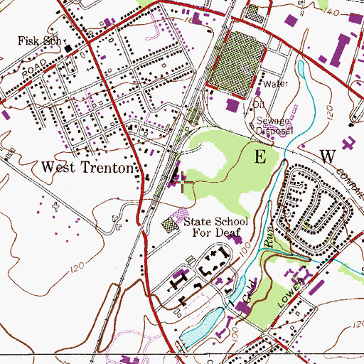 Topographic Map of West Trenton Station, NJ