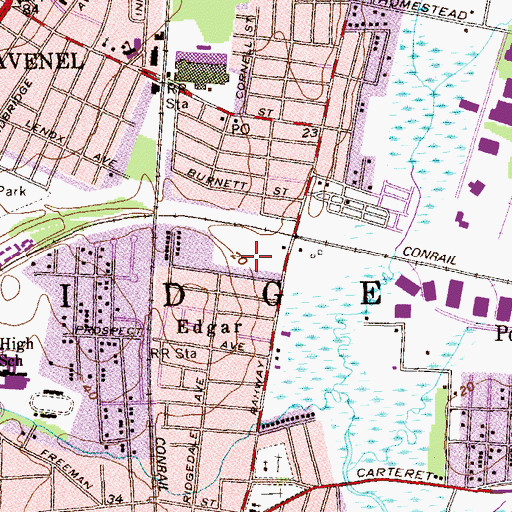 Topographic Map of Rahway Avenue Park, NJ