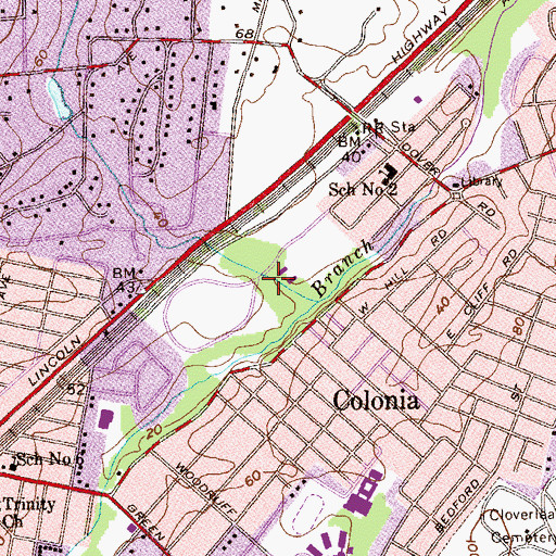 Topographic Map of Merrill Park, NJ