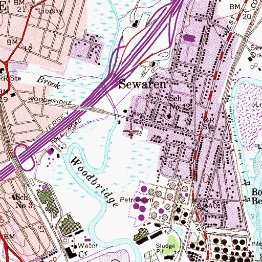 Topographic Map of Sewaren Station, NJ