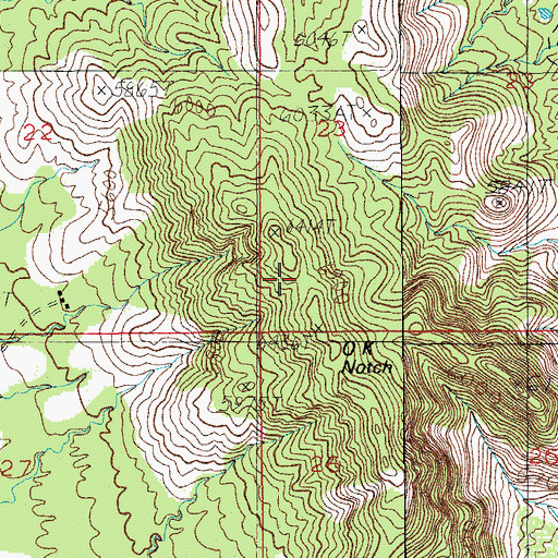 Topographic Map of OK Notch, AZ