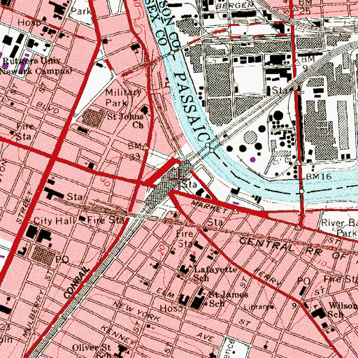 Topographic Map of Newark Station, NJ