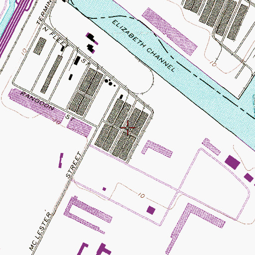 Topographic Map of Elizabeth-Port Authority Piers, NJ