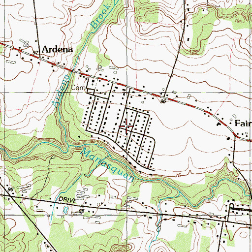 Topographic Map of Ardmore Estates, NJ