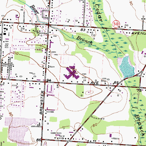 Topographic Map of Vineland High School South, NJ