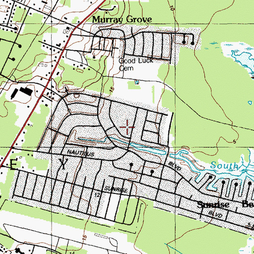 Topographic Map of Riviera on the Barnegat, NJ
