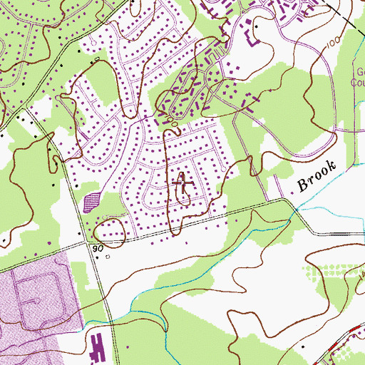 Topographic Map of Whittier Oaks, NJ