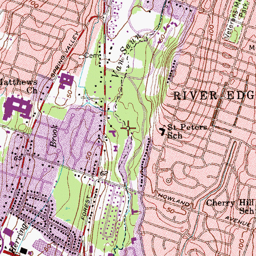 Topographic Map of Van Saun County Park, NJ