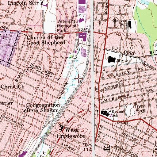 Topographic Map of Windsor Park, NJ