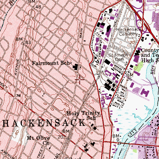 Topographic Map of Baldwin Park, NJ