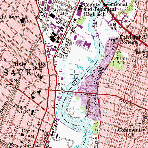 Topographic Map of Johnson Park, NJ