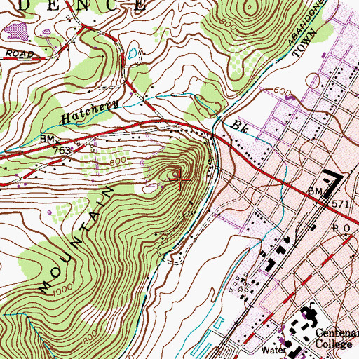 Topographic Map of Bucks Hill, NJ