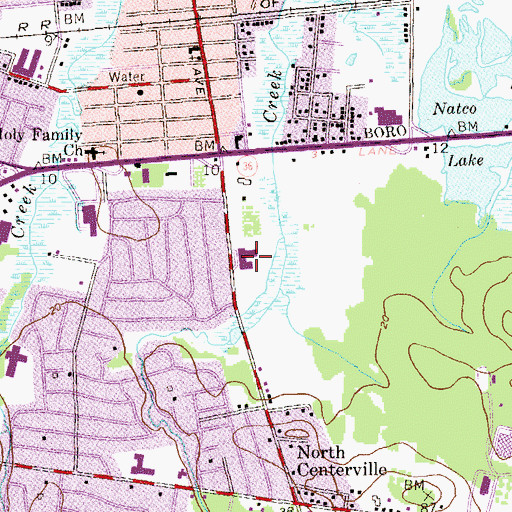 Topographic Map of Hazlet Middle School, NJ