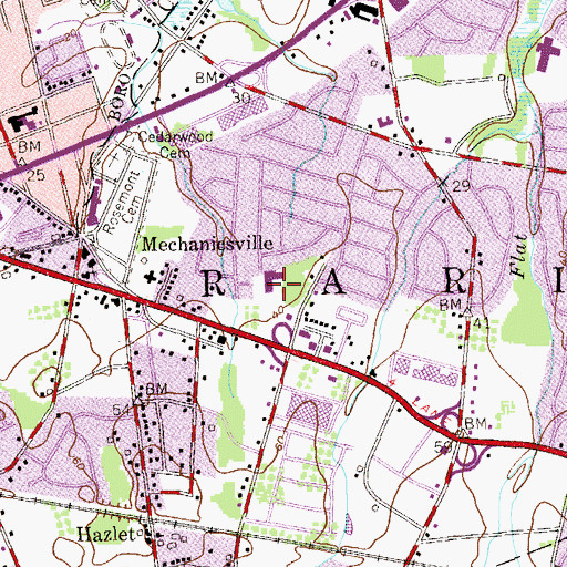Topographic Map of Sycamore Drive School, NJ