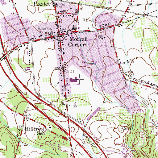 Topographic Map of Indian Hill Elementary School, NJ