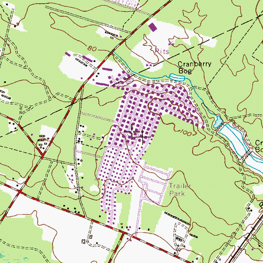 Topographic Map of Cedar Glen West, NJ