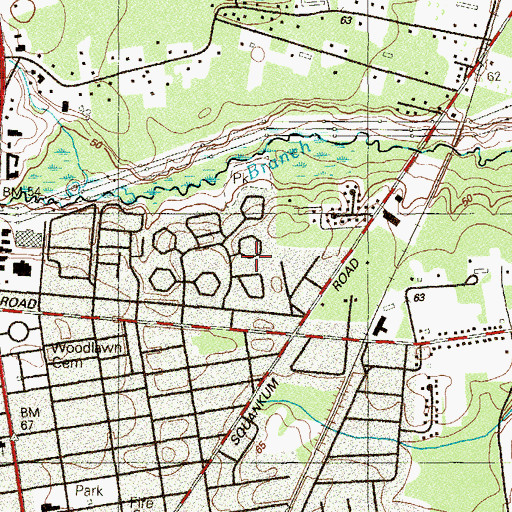Topographic Map of Coventry Square, NJ