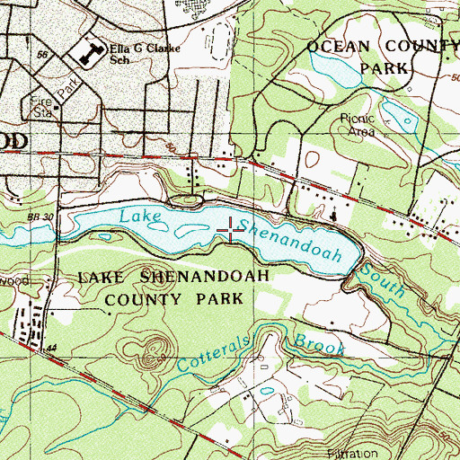 Topographic Map of Lake Shenandoah, NJ